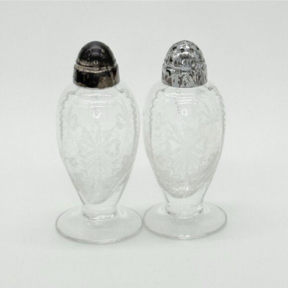 Vintage Heisey Orchid Salt and Pepper Shaker set in excellent condition - Picture 3 of 8